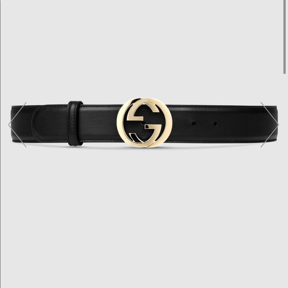 REAL Gucci leather belt with interlocking G